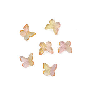 10PCS 11x9.5mm Small Butterfly Shape Lampwork Beads Multi Gradient Color Glass Beads For Jewelry Making Handmade DIY Accessories