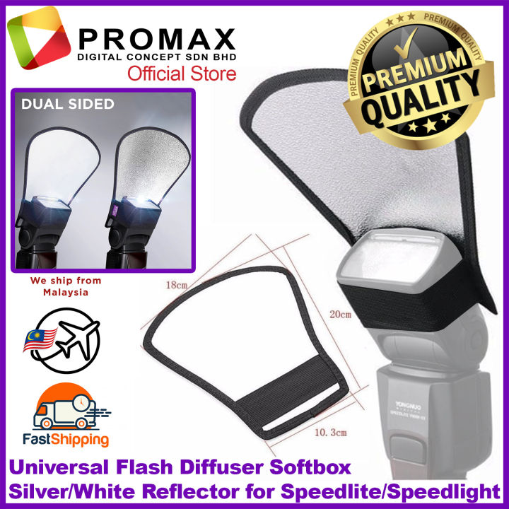 Universal 2 In 1 Multi Purpose Flash Diffuser Softbox Silver/White ...