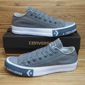 SEPATU SNEAKERS NEW DESIGN PRIA PETIR LOW PENDEK ABU GREY