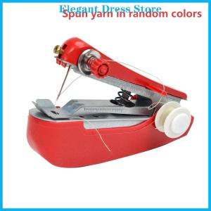 [K&P Elegant]👗👗 1 Set Mini Sewing Machine Fast Stitch Labor-saving Fabric Clothes Sewing Tools Handheld Portable Mini Manual Sewing Machine