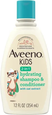 [ iiMONO ] Aveeno Kids Curly Hair 2-in-1 Shampoo and Conditioner | Sensitive Body Wash | Gel Cream | Detangling Spray with Prebiotic Oat