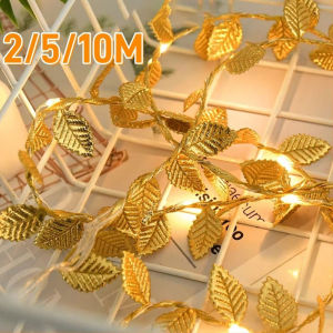 Indoor Golden Leaf Fairy Light - 2/5/10M Artificial Leaf LED String Light for Home Festival Decor
