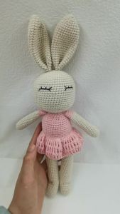Baby Crochet Stuffed Bunny Toys Soft Cotton Knitted Plush Rabbit DollKawaii Cuddle Doll for Newborn Early Educational Toy2026
