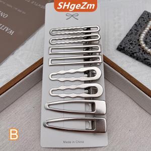 [COD] SHgeZm 8pcs Cô Gái Tóc pins bạc kim loại Duckbill Clip phụ nữ tóc Clips Side bangs phụ nữ phụ nữ barrettes tóc phụ kiện