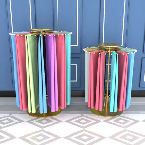 Scarf Display Rack Can Be Lifted And Rotatable Ring Silk Scarf Rack Clothing Store Display Rack Towel Storage Round Display Rack