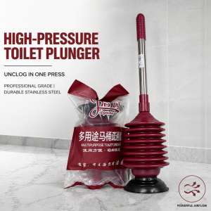 Toilet/sinks/sewer manual vacuum suckerplunger pipeline dredgertoilet pumpcleaner tools Ergonomic Toilet Plunger with Non-Slip Handle for Easy Clogging Removal Hand Drain Plunger Small Portable Size Force Pump Cleaner Clog Remover Rubber Black