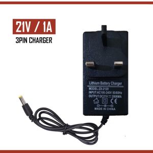 Malaysia In Stock 21V 1A Lithium Battery Charger for 6/7 Inch Rechargeable Desk Fan with