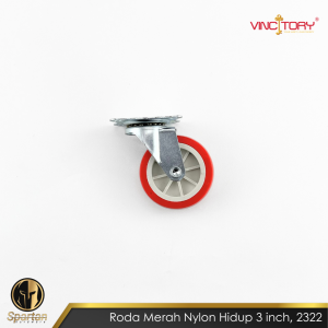 Roda Troli 2 25 3 inch Mati Hidup Rem Nylon Merah Kastor Etalase Lemari Vincitory 2317 2320 2323