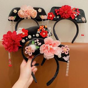 huiheyu chinese hair accessories kids china hair accessories chinese headdress for kids Flower Chinese Style Headwear Bow Pearl Ancient Style Headband Antique Chinese Antique Headdress Hanfu Hair Clip Women