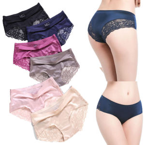 6 Cái Quần Lót Lụa Băng Liền Mạch Phụ Nữ Eo Thấp Cắt Rise Ladies Đồ Lót Cộng Với Kích Thước 2020