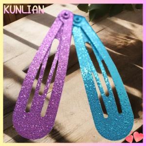 [KUNLIAN] 6 12Pcs Girls Hair Accessories Colorful Hairpin Printed Paint Water Droplet BB Clip Cartoon Metal Children Hair Clip
