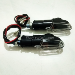 Lampu Sein/Lampu Sen Mini Kedip STROBO Cahaya Biru Lampu Sein Mini Model Ninja Untuk Motor KAWASAKI NINJA/YAMAHA VIXION /BISON/HONDA TIGER/MEGA PRO/CB/DLL