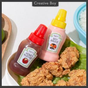 [Creative] 3PCS 2PCS Mini Seasoning Sauce Bottle Portable Tomato Ketchup Bottle Salad Dressing Container for Bento Lunch Box Kitchen Jars