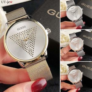 Fashion Ladies Watch Stainless Steel Mesh Strap Quartz Watch Stylish MK Women Watch Quartz Women Wristwatch Korean Version of Simple Fashion Watch
