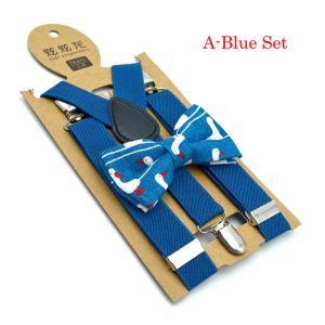 Stella Fashion Suspender Clip-on Braces and Bow Tie Set for Child Kids Party and Wedding children Boy and Girls Suspender + bowtie set