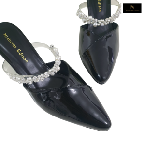 Nicholas Edison Sandal Heel Dira Sandal Pumps Slip on Glossy Mewah Terbaru