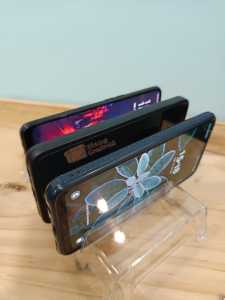 Charging Stand Holder Pengecasan Handphone Akrilik Tebal Berkualitas 3in1