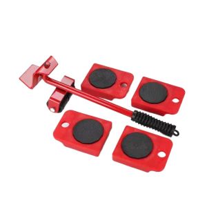 COUPLECOL 5Pcs Bánh xe đa năng Bộ di chuyển đồ nội thất Tiết kiệm công sức Xoay 360 độ Dụng cụ nâng đồ nội thất dễ dàng Công suất cao Tay cầm chống trượt Bộ con lăn vận chuyển Trang chủ