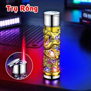 BẬT LỬA KHÈ HÌNH TRỤ RỒNG NỔI (CÓ ĐÈN LED NHẤP NHÁY) FULLBOX - (XÀI GAS)