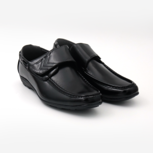 Shoebest Black Leather Shoes for Teens "Ewing" 5902