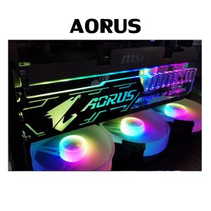 ค้ำการ์ดจอRGB AORUS ROG 25CM หัว4Pin เสียบPSU ไฟเปลี่ยนสีออโต้ VGA Holder Bar RGB 25CM