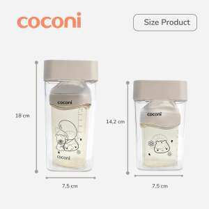 COCONI Botol Susu Triangle PPSU 150ml / 240ml Anti-Colic BPA Free FDA Certified dengan Sistem Push-to-Close dan Twist-to-Open