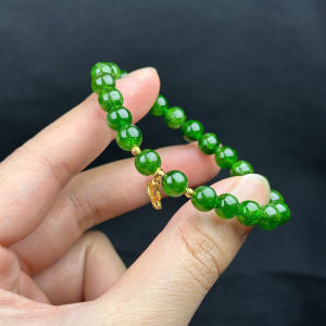 vòng tay nữ đá diopside tự nhiên mix charm sen vàng tây vòng tay đá phong thuỷ hợp mệnh mộc mệnh hoả trang sức thiết kế đủ hoá đơn thẻ bảo hành