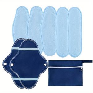 8 cái vải tái sử dụng băng vệ sinh thiết lập với túi lưu trữ độ thấm hút cao Micro Fleece panty thời gian Pads 3 Pads bìa nhà máy bán buôn vệ sinh khăn ăn gói