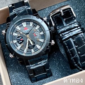Watchtime นาฬิกาข้อมือแฟชั่นสปอร์ต แบรนแท้ มีสองระบบดิจิตอลกับเข็ม พร้อมสายหนังสามารถเปลี่ยนสลับใส่ได้ กันน้ำได้100% พร้อมกล่องเเบรนด์