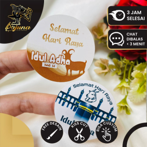 2-4 Arjuna Sticker Lebaran Haji Gift Ramadhan Sticker Selamat Hari Raya Idul Adha Free Desain Custom