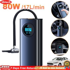 【Ready】【Vktech】Car Tyre Inflator Rechargeable Quick Inflating Portable Air Pump High Precision LCD Display for Car Motorcycle Bike Ball