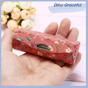 Ditur Hộp đựng son môi hộp đựng thêu hoài cổ thiết kế hoa kèm gương hộp đóng gói