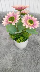 ดอกทานตะวัน โฉมใหม่ เสมือนจริง สูง 25 - 30 ซม. พร้อมกระถางตั้งโต๊ะ มี 6 สี #ดอกไม้ปลอมตกแต่งบ้าน