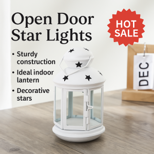 🎉Limited Time Sale🎉European Style Hollow Star Iron Candle Holder Christmas Pony Lantern Handmade DIY Ornaments Home Decor