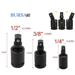 EXTENTION BAR SOCKET JOINT UNIVERSAL 1/4 1/2 3/8 ADAPTER KONEKTOR SAMBUNGAN ADJUSTABLE CR-MO