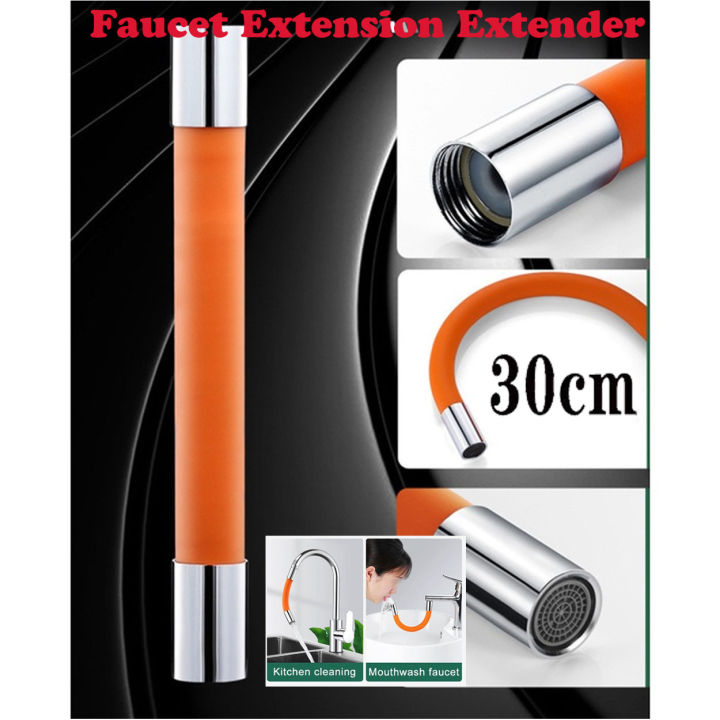 Faucet Extension Hose 360 Degrees Silicone hose Kitchen Faucet Extension Tube Bathroom Extension ...