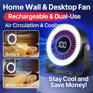 Desktop Circulating Fan Summer Portable Fan for Students and Adults  Silent Wall-Mounted  All-Round Coolness  Rapid Cooling for Families