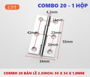 INOX – Combo 1020 Bản lề lá inox 1.5inch 2.5inch và 4inch. Bản lề lá inox cao cấp sáng bong bền đẹp.