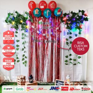 Paket Merry Christmas Natal Tahun Baru Christmas Dekorasi Backdrop Pesta Natal Photobooth