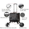 Vali du lịch Size 18 inch - Vali kéo thời trang chất liệu da cao cấp có khóa bảo mật và ngăn chống sốc máy tính. 