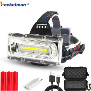 Đèn Pha COB Ánh Sáng Cao Đèn Pin Sạc Usb Ngoài Trời Chống Thấm Nước 18650 Đèn Pin Đội Đầu Cắm Trại Câu Cá Đèn Lồng Đội Đầu Đèn Trước 2026