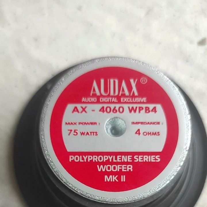 SPEAKER 4INCHI AUDAX AX 4060 WPB4 SPIKER 4" WOOFER SPEAKER 4IN POLY PROPYLENE SERIES WOOFER 75WATT 4OHM