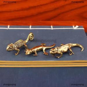 [COD] zhangyuqing Gecko Figure Home Decor Small Ornaments Antique Brass Animal Figurines Tea Pet Desk Decorations Home Decor Accessories