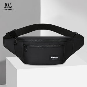 LouisWill Mens Waist Bag Outdoor Sports Bag Waterproof Chest Bag Large Capacity Phone Bag Casual Bag Fashion Shoulder Bag Leisure Sport Street Bag for College Student
