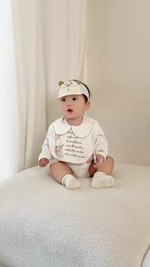 Baby pure cotton butterfly romper baby jumpsuit spring clothing a Newborn-style clothes pure cotton belly-protecting romper