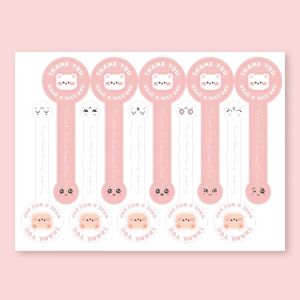 100Pcs Long Flower Pattern Cake Baking Sealing Sticker DIY Decoration Gift Labels Sticker