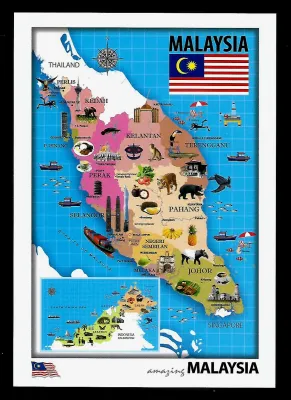 Malaysia Postcard - Map