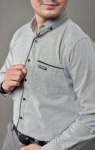 KEMEJA PRIA PANJANG CASUAL PINK PEACH LIST SIMPLE OXSPORT