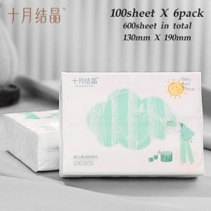 TEN-M JOURNEY 3-Ply Baby Moisturizing Tissue for Sensitive Skin - 100 Sheets per Pack 6 Packs