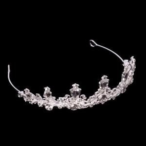 [COD] WEICHENG 2023 New Women Girls Color Crown Headwear Korean Tiara Fashion Birthday Dress Rhinestone Crown Hair Accessories